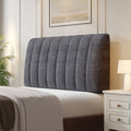 6.3" Upholstered Headboard for Queen Size Bed, Soft Chenille Fabric, Grey