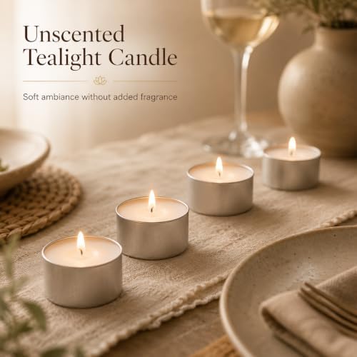 Tea Lights Candles 8 Hours, 100 Pack Palm Wax Tealight