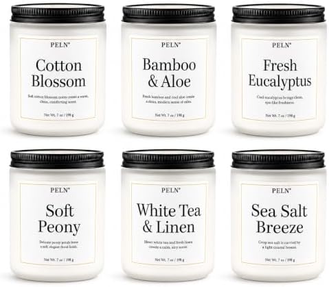 Scented Candles Gift Set, 6 Pack Clean Living Scented Candles