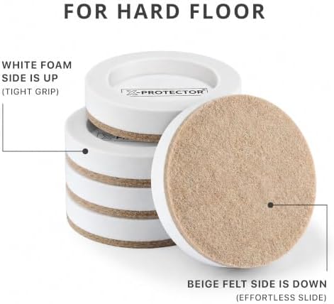 Felt Furniture Sliders for Hardwood Floors X-PROTECTOR 8 PCS 3 ½”