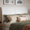 AFI, Portland Full Sleigh Solid Wood Panel Headboard, White