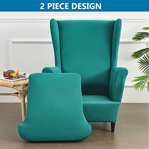 HZDHCLH Wingback Chair Slipcovers 2 Piece,Stretch Spandex Wing Chair Covers for Living Room Armchair,Washalbe Sofa Slipovers