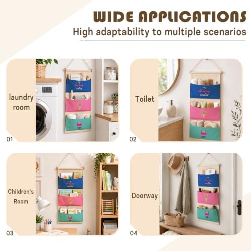3-Pocket Hanging Wall Organizer, Birthday Cruise Design for Playroom