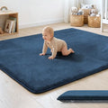 1.3" Thick Baby Floor Play Mat 71x59 Padded Foam Playmat, Blue