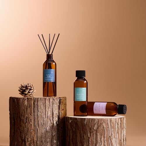COCORRÍNA Reed Diffuser Refill Set, 10.2oz Scented Oil Refill 3 Pack, Cashmere Vanilla, Ocean Mist, Lavender Garden, Long Lasting Oil Diffuser Refill with 18 Sticks for Bathroom & Bedroom