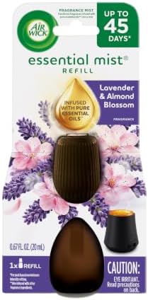 Air Wick Essential Mist Diffuser Oil Refill, Lavender & Almond Blossom, 1ct