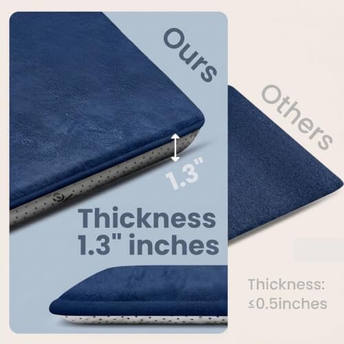 Huloo Sleep Baby Play Mat for Floor,1.3" Thick Memory Foam Tummy Time Mat,Soft Coral Velvet Nursery Rug,Extra Large Non Slip Crawling Mats for Living Room(Dark Blue)