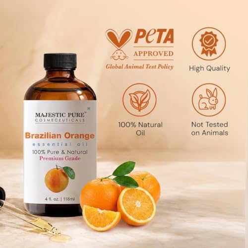 Majestic Pure Brazillian Orange Essential Oil for Diffuser - 4 Fl Oz