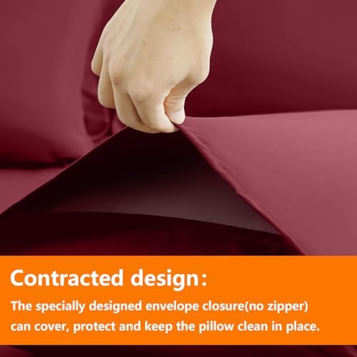 TAIMIT Burgandy King Size Comforter Set - 7 Pieces, Bed in a Bag Bedding Sets with All Season Soft Quilted Warm Fluffy Reversible Comforter,Flat Sheet,Fitted Sheet,2 Pillow Shams,2 Pillowcases