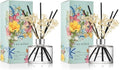 COCODOR Reed Diffuser Set with Preserved Baby's Breath with Sticks/April Breeze / 6.7oz / Scent Fragrance Oil Diffuser for Bedroom Bathroom Home Decor (Pack of 2)