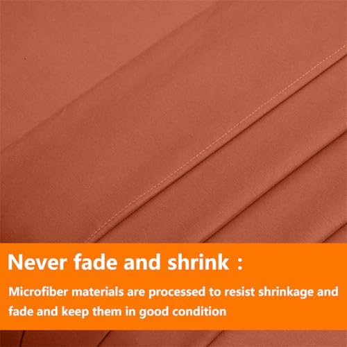 TAIMIT Burnt Orange Full Size Comforter Set - 7 Pieces, Bed in a Bag Bedding Sets with All Season Soft Quilted Warm Fluffy Reversible Comforter,Flat Sheet,Fitted Sheet,2 Pillow Shams,2 Pillowcases