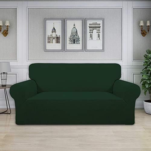 Easy-Going Stretch Oversized Loveseat Couch Covers Washable Dark Green