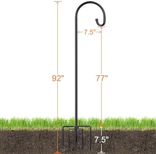Ottsuls Shepherd-Hooks Adjustable for Bird-Feeder Lantern Plant-Hook Garden-Stake - Plant Stand Hanger for Outdoor Flower Basket, Bird Feeder Hanger Weddings Décor