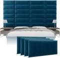 Vänt Wall Mounted Headboard Panels, King/Twin, Velvet Peacock Blue