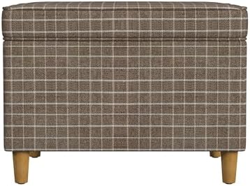 Spatial Order 24" Dinah Collection Storage Ottoman - Brown Windowpane Fabric