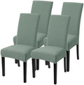 SearchI Dining Room Chair Covers Set of 4, Stretch Jacquard Parsons Chair Slipcovers Removable Washable Kitchen Chair Protector Cover for Dining Room, Hotel, Ceremony (Sage Green Rhombus)