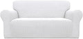 Easy-Going Stretch Loveseat Couch Covers Washable Snow White