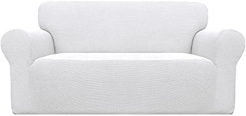 Easy-Going Stretch Loveseat Couch Covers Washable Snow White