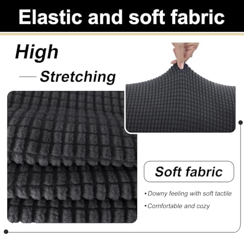 U-NICE HOME 4 Pieces Oversized Stretch Couch Cover Slipcover, Dark Grey