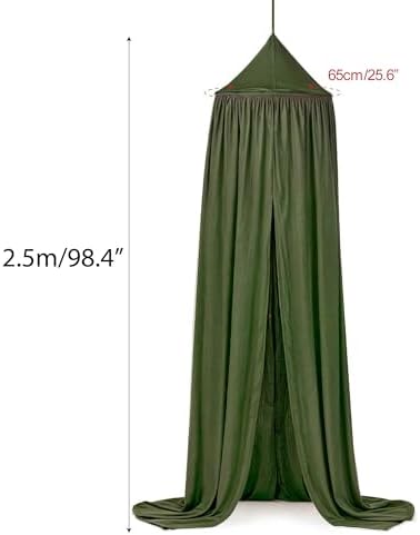 Green Bed Canopy, Hanging Round Dome Mosquito Net Curtains Tent Canopies Over Corner Cute Princess Style Decoration Crib Ceiling Castle For Girls Baby Kids Boys Child Nursery Bedroom Reading Nook Play