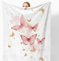 Pink Butterfly Throw Blanket for Couch, Butterfly Room Decor for Girls, Watercolor Butterflies Aesthetic Throw Blanket for Girls Bedroom Living Room Home Decoration, 50x60 Inches