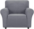 ZNSAYOTX Super Stretch Chair Slipcover Universal Sofa Chair Covers for Living Room Dogs Pet Furniture Protector Spandex Armchair Slipcovers with Anti Slip Foam Sticks (Light Grey, Chair)