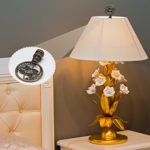 Biaungdo 2 Pack Double Dragonflies Lamp Finial, Antique Bronze