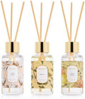 Airkeep Reed Diffuser Set, 3 Pack Clean Linen Vanilla Citrus Lemon Fragrance Oils for Home, Long Lasting Aroma with Reed Sticks for Bedroom, Bathroom, Living Room & Office
