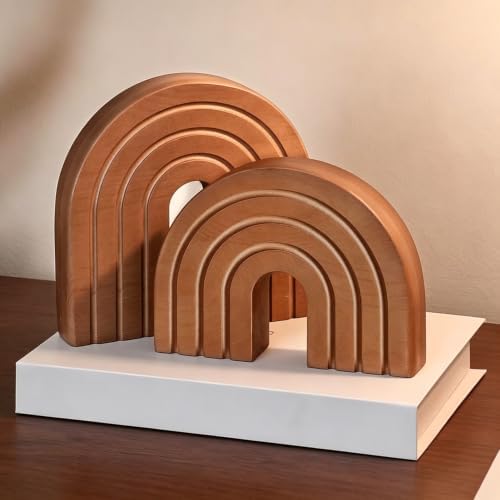 Boho Wooden Rainbow Arch Shelf Decor, Set of 2
