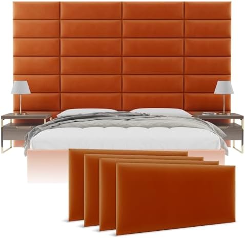VANT Upholstered Headboard Panels, King/Twin, Velvet Rust