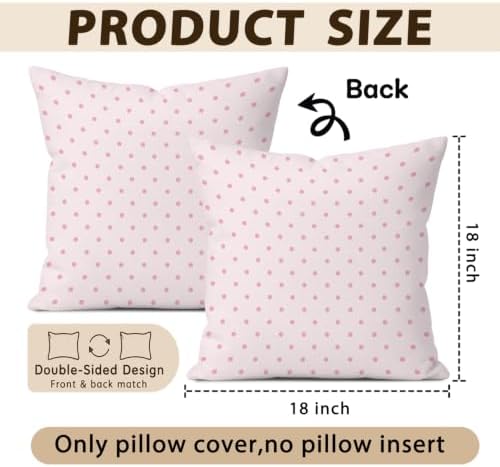 Cute Pink Polka Dot Room Decor Pillow Cover 18x18