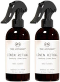 Muse Apothecary Linen Ritual - Aromatic, Soothing, and Relaxing Linen Mist, Laundry and Fabric Spray - Infused with Aromatherapy Essential Oils - 4 oz, Amber Cashmere, 2 Pack