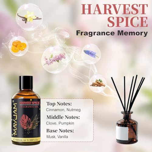 MAYJAM Harvest Spice Fragrance Oil for Diffusers for Home, 3.38FL.OZ