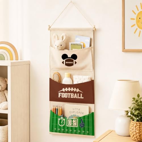 3-Pocket Hanging Wall Organizer, Sports Ball Design Over Door Storage