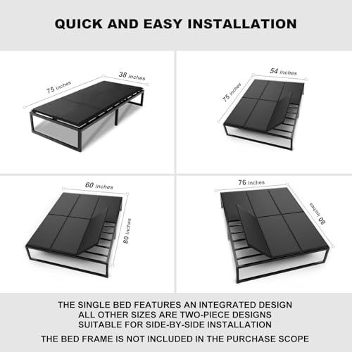 Heavy Duty 10mm Twin Bunkie Board 38x75, Foldable Bed Support Panel