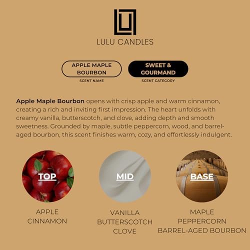 Lulu Candles Apple Maple Bourbon Scented Soy Jar Candle, 9 Oz.
