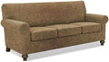 URBANLIFE 4-Piece Stretch Sofa Covers for 3 Cushion Couch, Brown