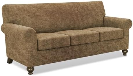 URBANLIFE 4-Piece Stretch Sofa Covers for 3 Cushion Couch, Brown