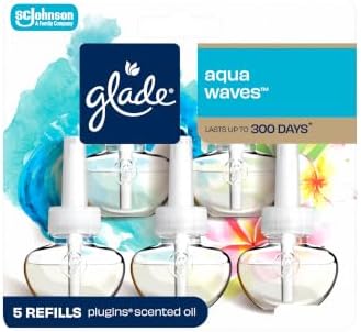 Glade PlugIns Air Freshener Refills, Aqua Waves, 5 Count