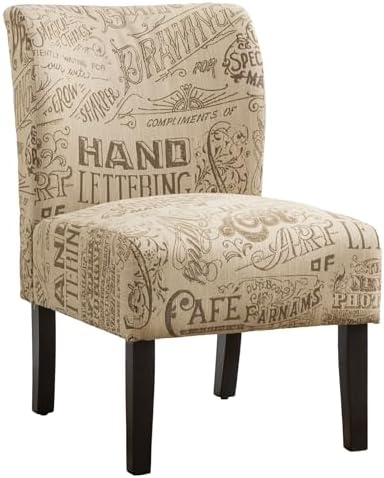 Roundhill Furniture Accent Chair, Chalkboard Light 29D x 21.5W x 33H in