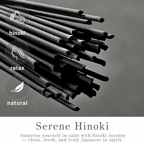 なごみ工房 Kyoto Hinoki Incense Sticks - Japanese Temple Aroma, Ideal for Relaxation & Meditation, Approx. 60 Sticks (0.044 Pounds) - Premium Quality Incense for Spiritual & Home Use Nagomikobo