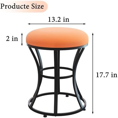 Vanity Chair, Small Velvet Vanity Stool & Ottoman Bench for Bathroom, Dorm