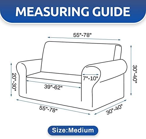 KEKUOU Stretch Loveseat Couch Cover, 2 Cushion Couch Slipcover,Classic Blue