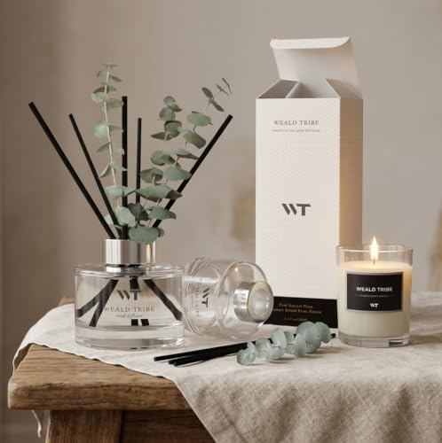 WEALD TRIBE Eucalyptus & Lavender Scent Reed Diffuser for Bathroom Decor