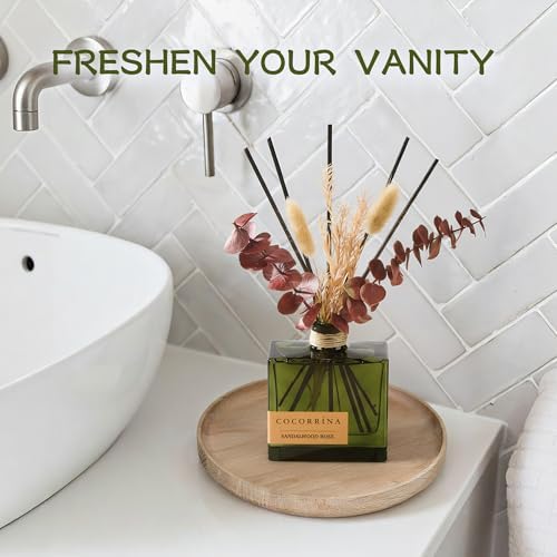 COCORRÍNA Dried Flowers Reed Diffuser, Sandalwood Rose Scent 6.76 fl oz
