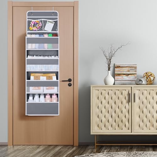 Univivi Over the Door Organizer for Baby Essential, 5-shelf, Grey