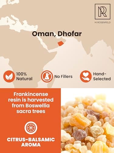 Frankincense Oman Premium Resin Incense - 100% Natural Aromatic Tree Gum Sap, Soothes Mind & Enhances Meditation - 40g