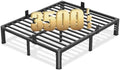 10 Inch Queen Bed Frame with Rounded Corner and Headboard Hole Mattress Retainers 3500 LBS Metal Heavy Duty Steel Slats Support No Box Spring Needed Platform Noise Free Easy Assembly
