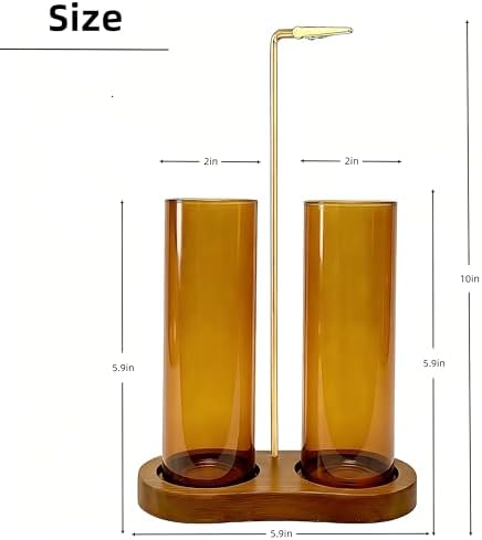 Amber Glass Incense Holder, Colorful Incense Sticks Burner Holder with Storage,Hang Upside Down Incense Holder for Sticks with Glass Ash Catcher for Meditation Yoga Spa Room Decor (Amber)