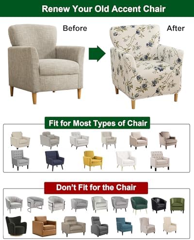 CRFATOP Accent Chair Cover, Stretch Armchair Slipcover for Living Room,43